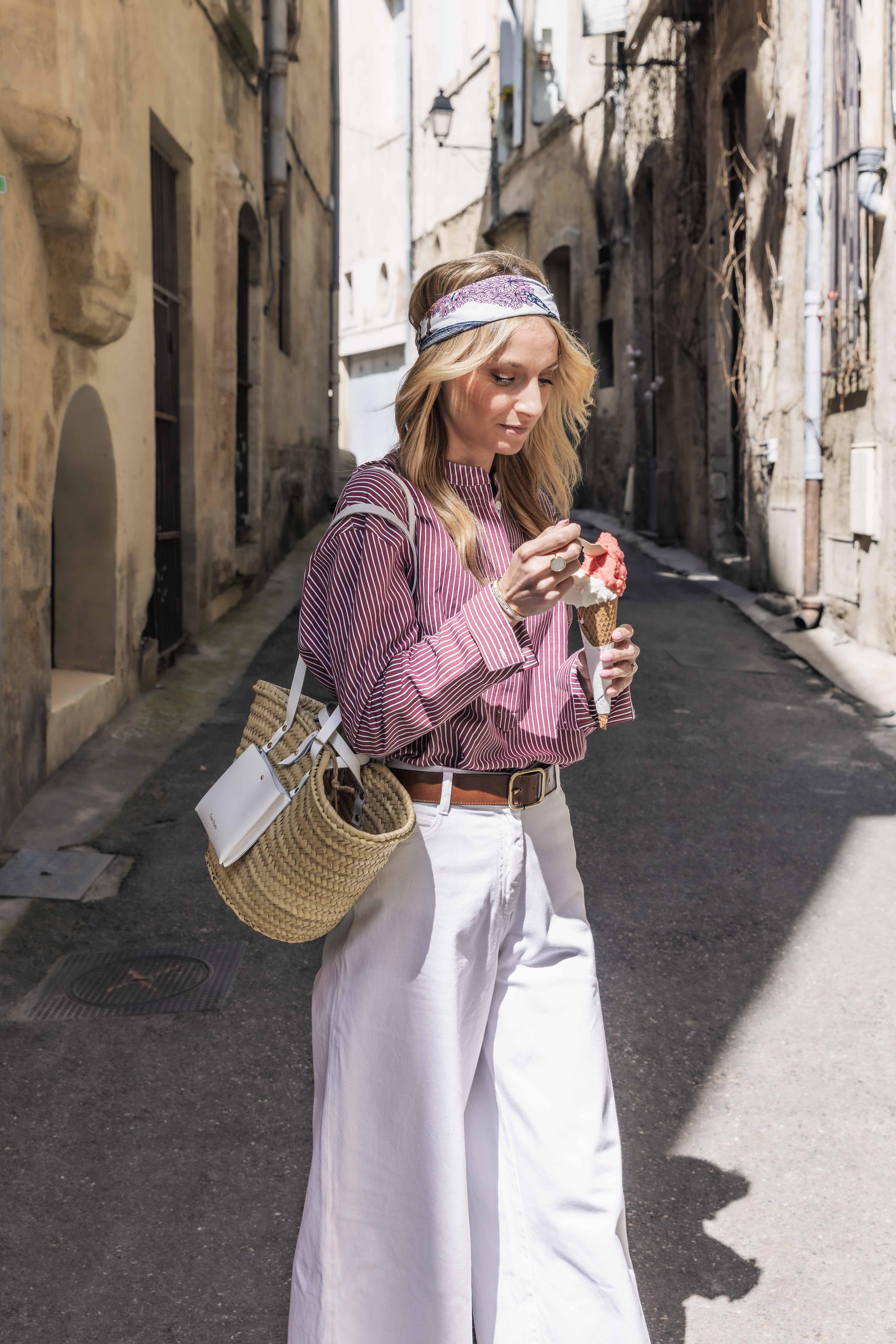 Chemise CLAUDIE rayures Vieux Rose/ Crème CHLOE STORA Reste T40 et T42 !