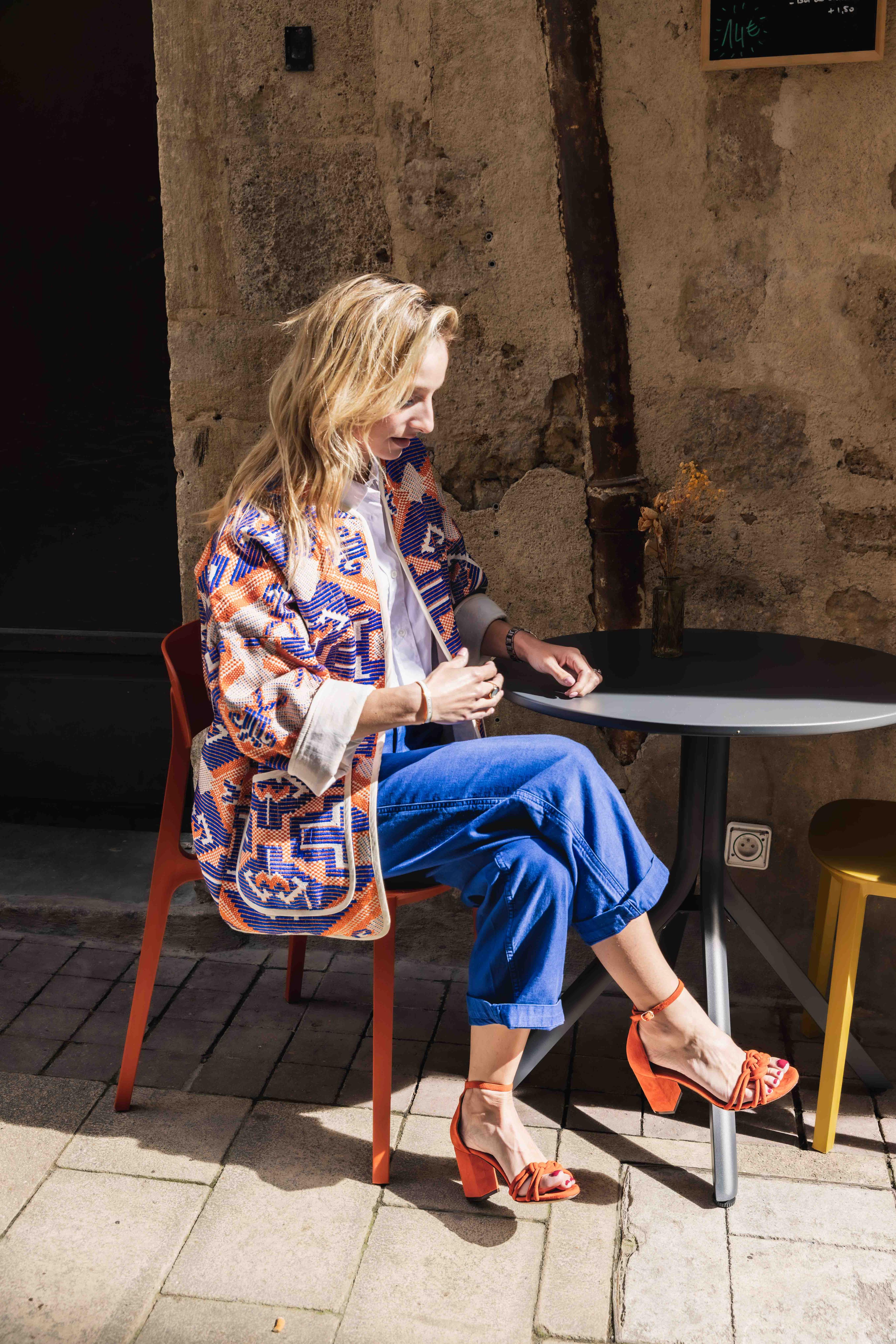 Sandale en cuir N° 191 Suède Orange RIVECOUR