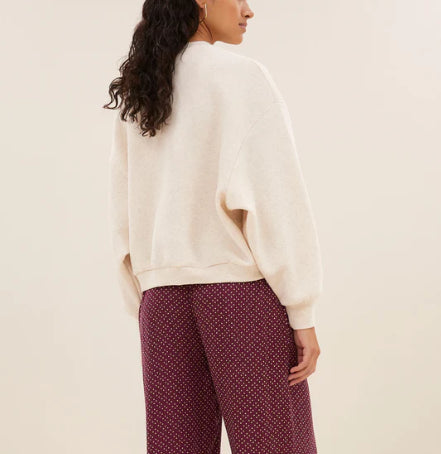 Sweat Lucky BIBI PATCHWORK SWEATER oyster melee BY BAR Dernier en XS !