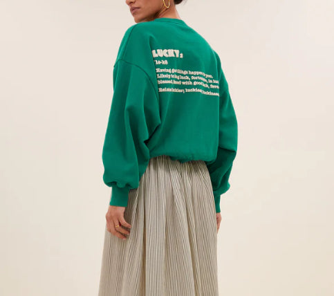 Sweat Lucky vert BIBI DICTIONARY BIG SWEATER BY BAR