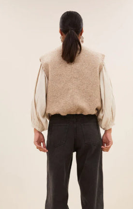 Veste sans manches beige Maggie Sleeveless Jacket BY BAR