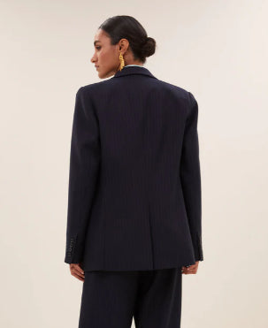 Blazer bleu à fines rayures BY BAR JILL PINSTRIPE