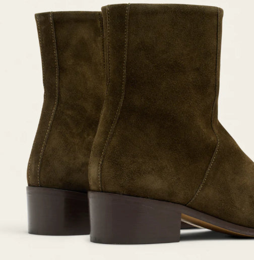 Bottines Sybille suède Kaki ODAJE ex M MOUSTACHE