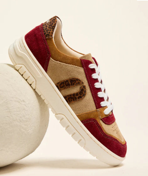 Baskets NORA Bordeaux Camel Beige ODAJE (ancien M MOUSTACHE)