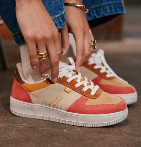 Basket MAXENCE Corail Jaune Marron ODAJE (ancien M MOUSTACHE)