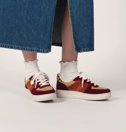 Basket MAXENCE Bordeaux Beige ODAJE (ancien M MOUSTACHE)