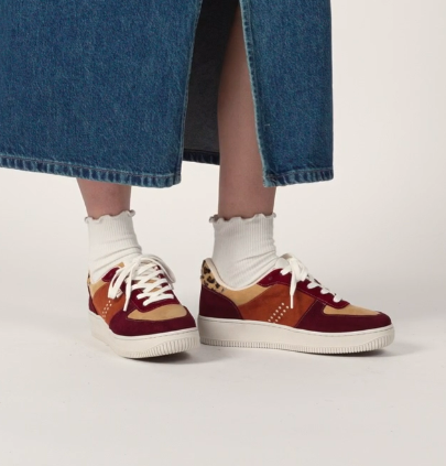 Basket MAXENCE Bordeaux Beige ODAJE (ancien M MOUSTACHE)