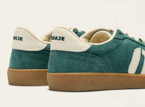 Basket LUCIA Cuir Vert Écru ODAJE (ancien M MOUSTACHE)