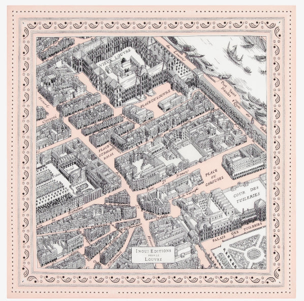 Carre 65 x 65 LOUVRE Rose Inoui Editions Dernier !