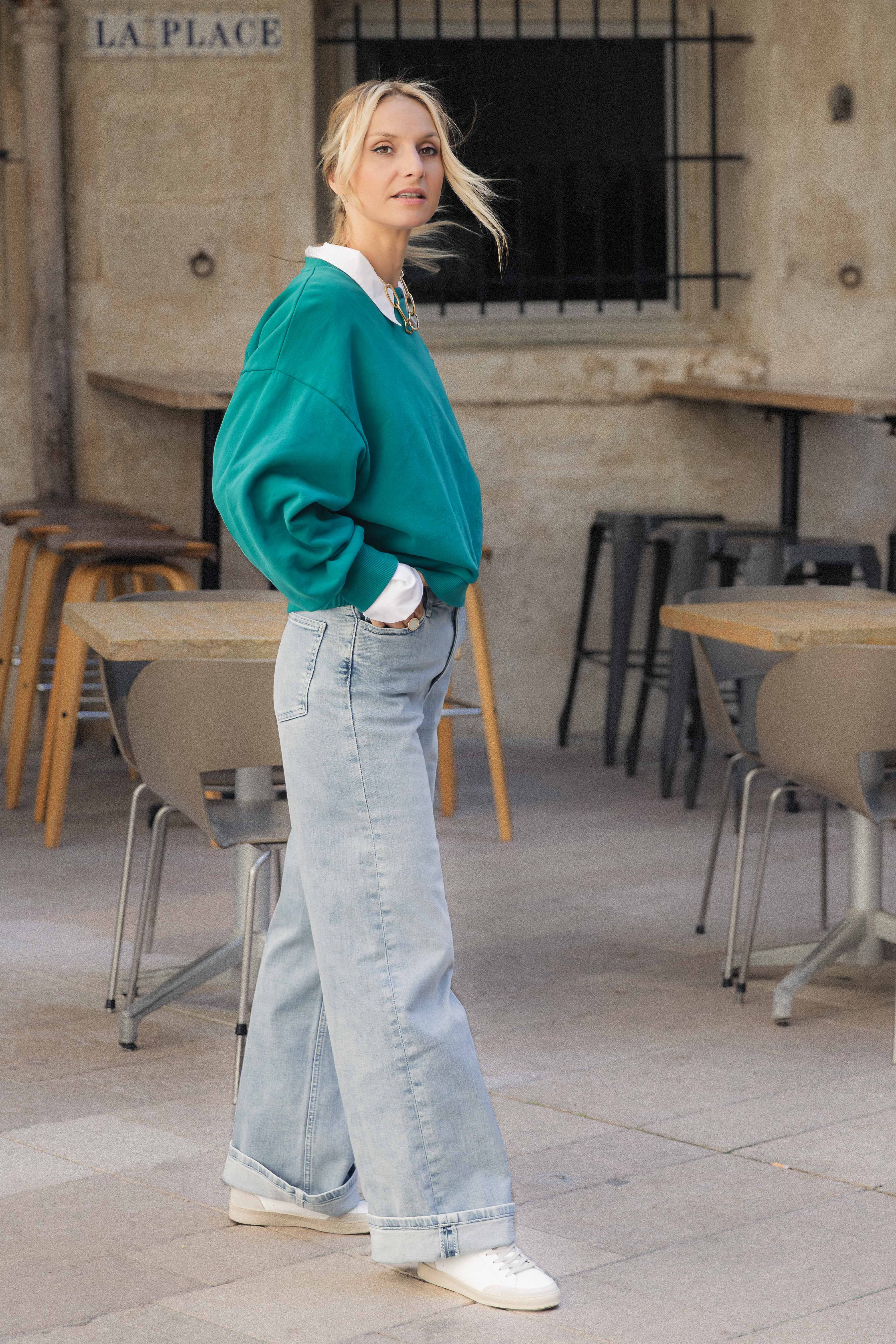 Sweat Lucky vert BIBI DICTIONARY BIG SWEATER BY BAR