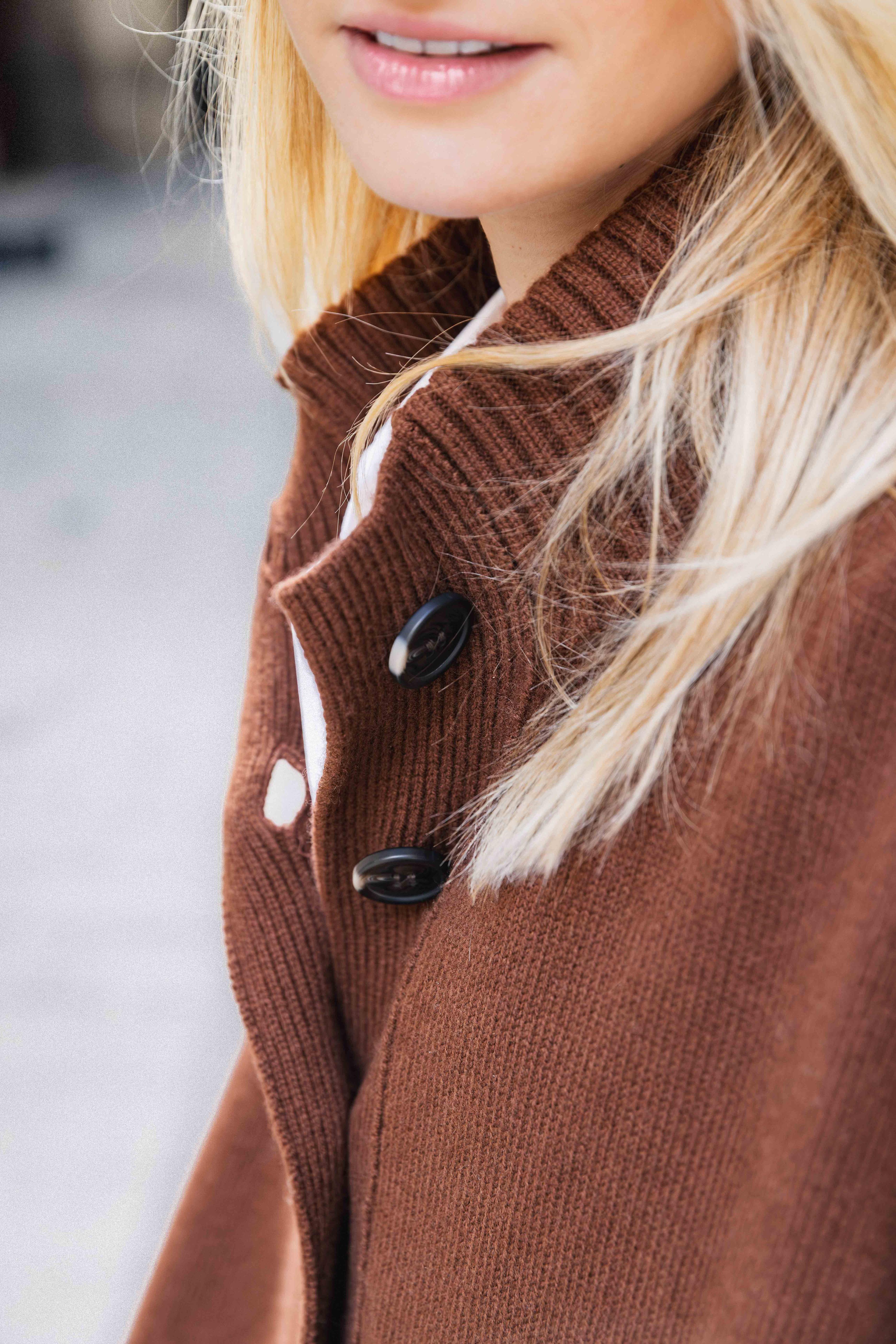 Poncho en laine d'agneau ZENGGI W03-1017