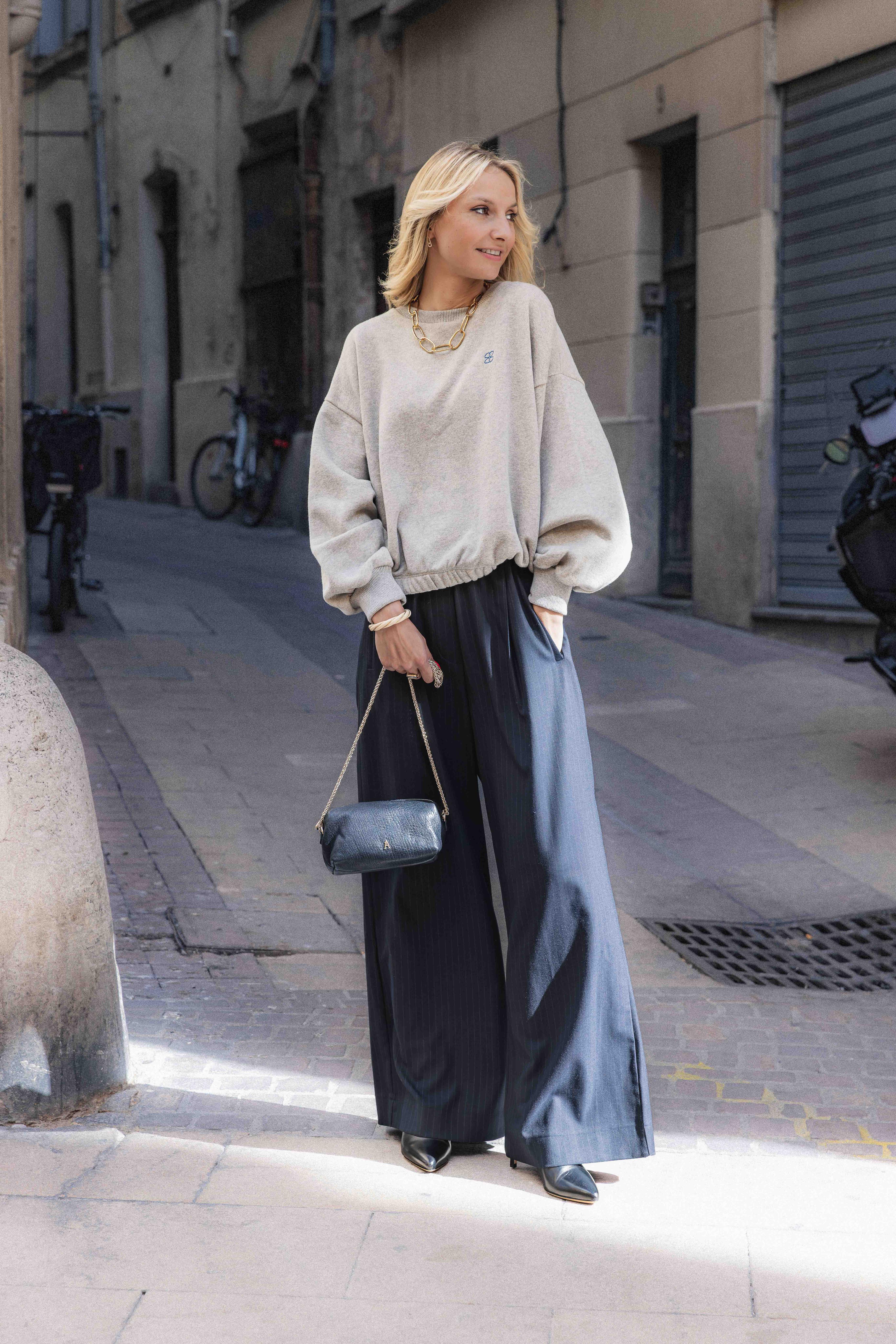 Sweat beige pailleté BODIL SPARKLE SWEATER BY BAR