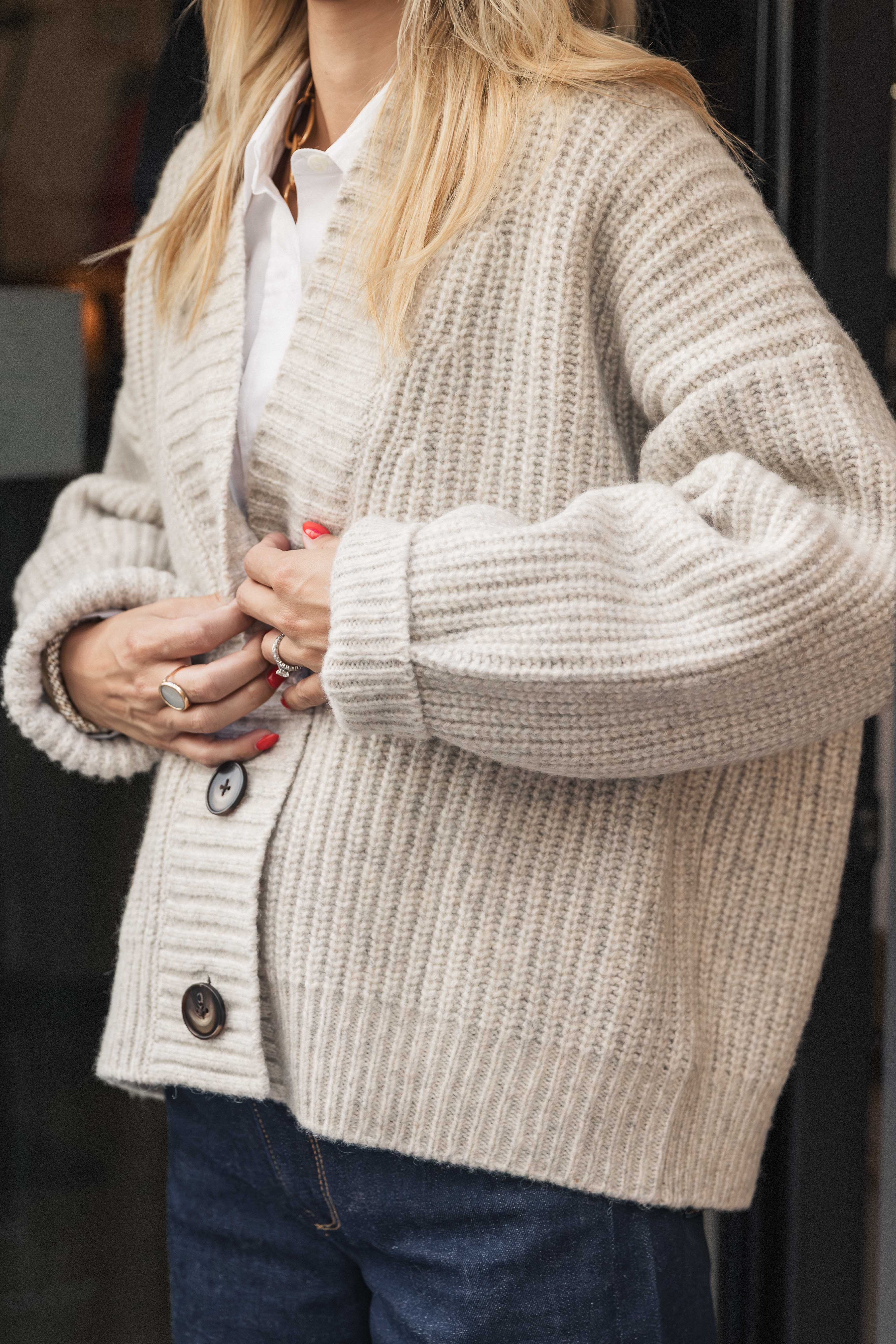 Cardigan Crème en Laine et coton ZENGGI W03-1008