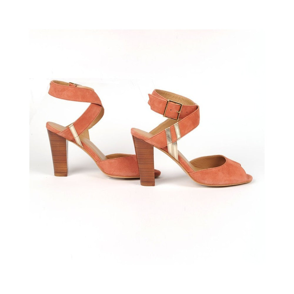 Sandale à talon PRATO noir ou rouille AMESKA Dernières !