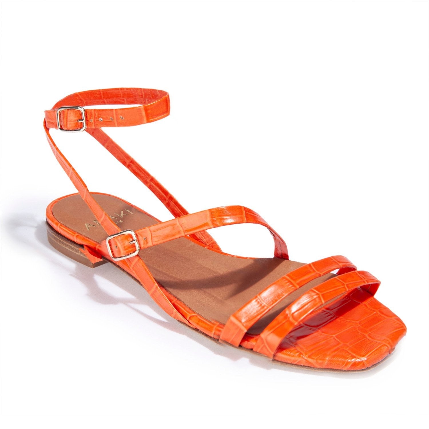 Sandale AGATHE croco orange ANAKI 40!