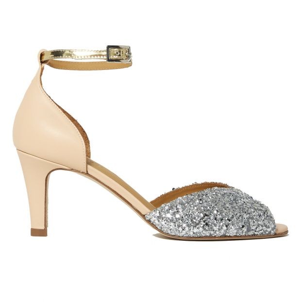 JOLENE Glitter silver & Calf nude EMMA GO Reste 40