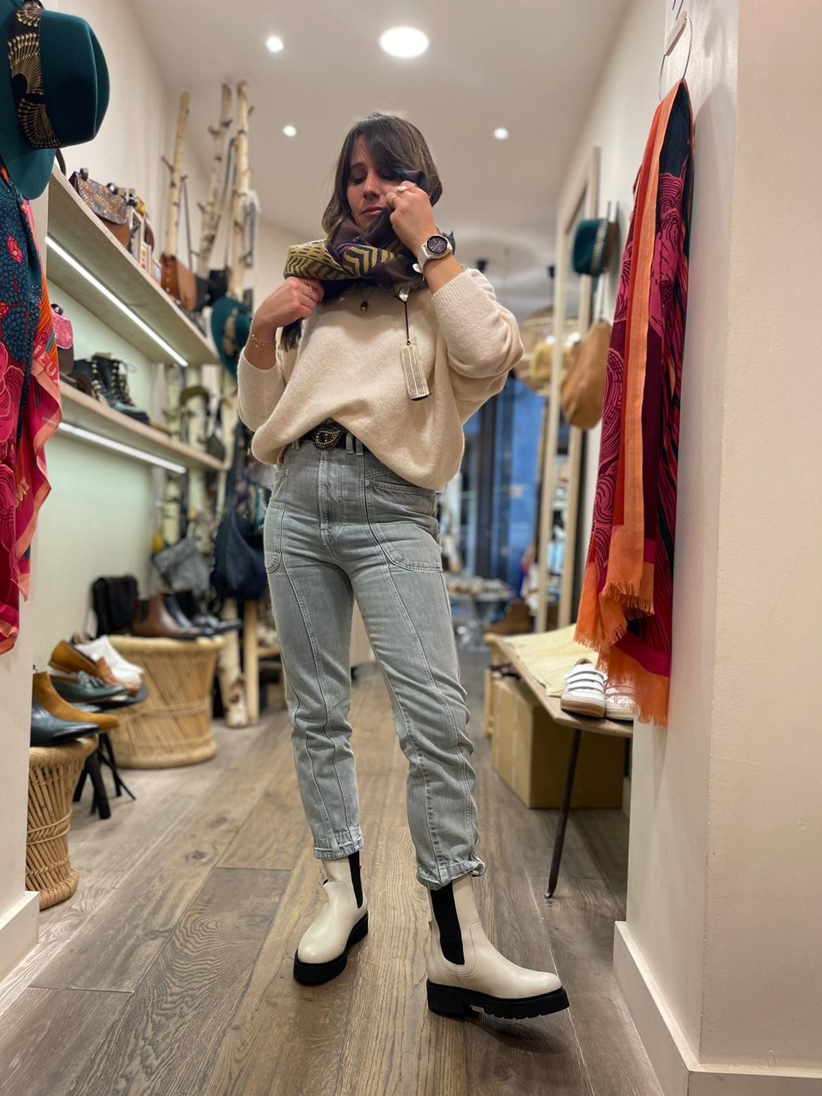 Bottine en cuir Off White JONNA ANAKI Dernières en 39 !