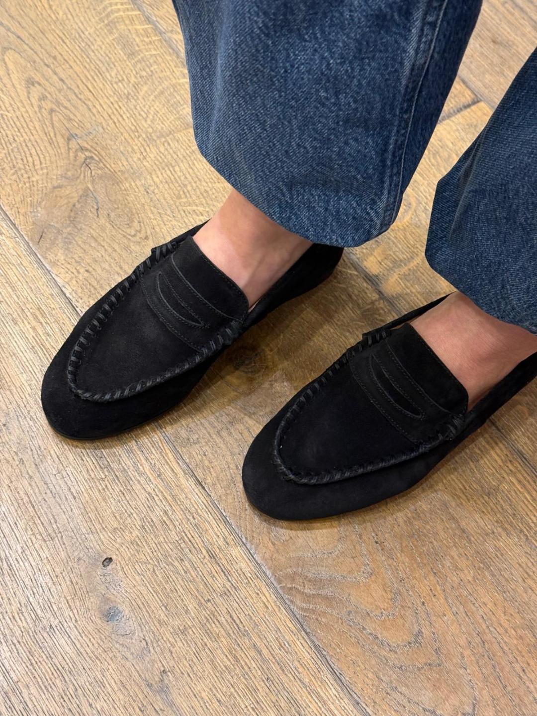 Mocassin Suède Noir N° 284 ANNIEL