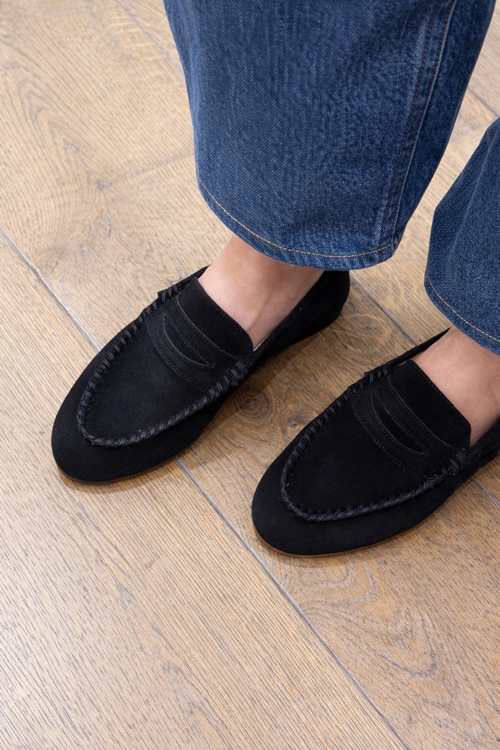 Mocassin Suède Noir N° 284 ANNIEL