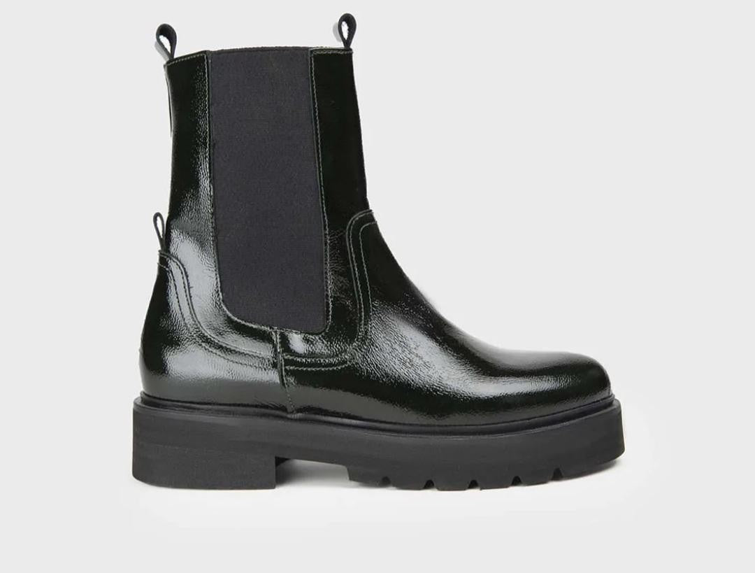 Bottine en cuir Vernis Vert JONNA ANAKI