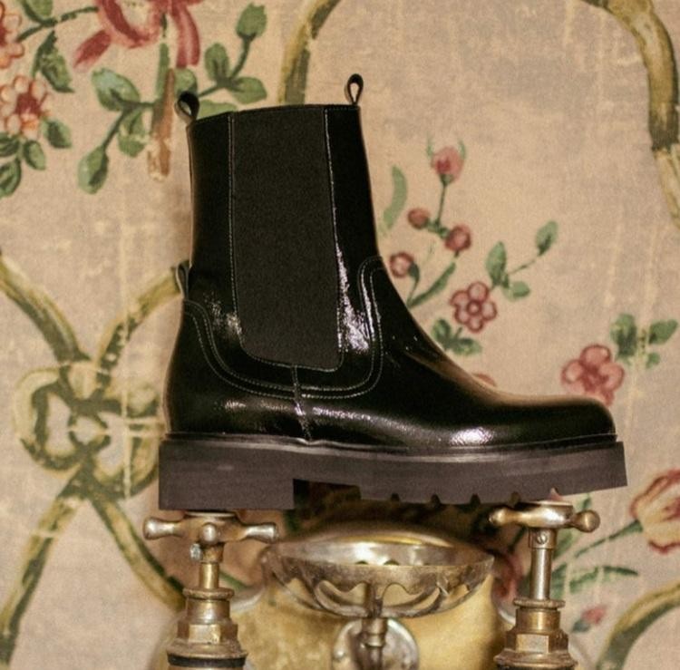 Bottine en cuir Vernis Vert JONNA ANAKI