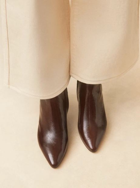 Bottines N° 421 Cuir vernis choco RIVECOUR