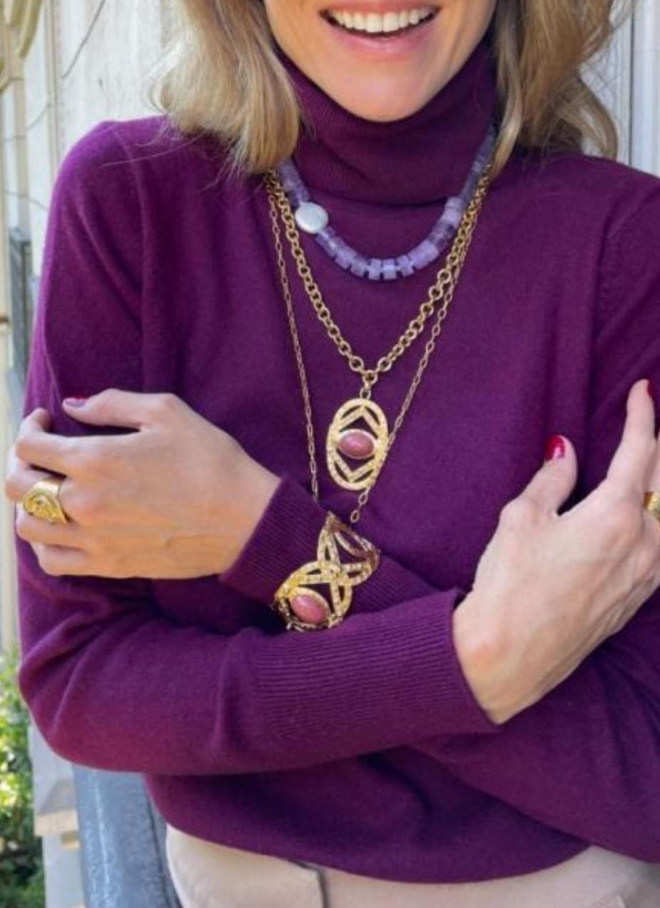 Collier Médaillon Rhodonite ALMERIA Dear Charlotte