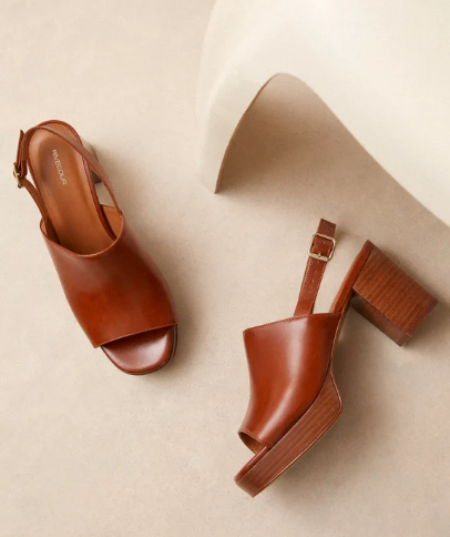 Sabot en cuir Cognac N° 446 RIVECOUR