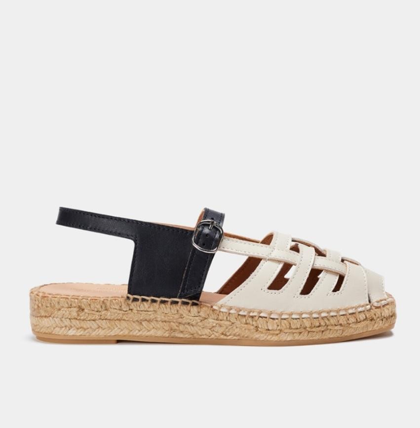 Sandale à corde THALIS Ecru Noir NAGUISA