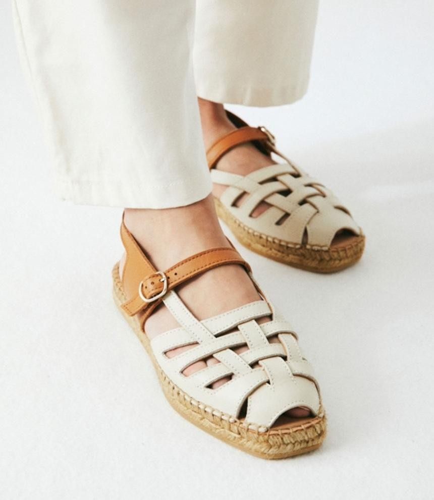 Sandale à corde THALIS Ecru Noir NAGUISA