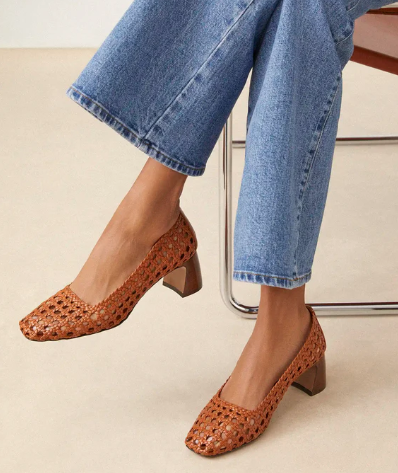 Escarpins N°528 Cuir Cognac RIVECOUR