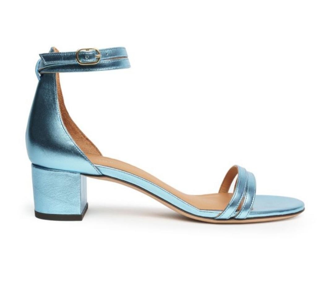 Sandale en cuir N° 466 Métallisé Denim RIVECOUR Reste 38 !