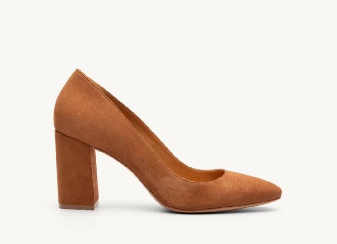 Escarpin N° 121 Chèvre velours Havane RIVECOUR Petit prix !