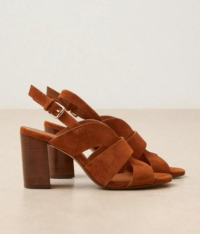 Sandale N° 55 Suède Cognac RIVECOUR