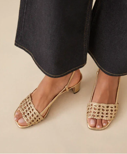 Sandale N°592 Cuir Craquelé Doré RIVECOUR