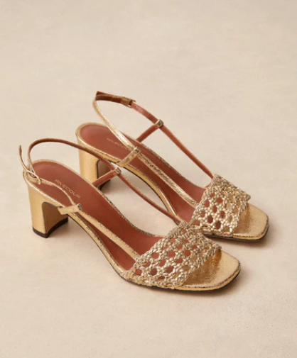 Sandale N°592 Cuir Craquelé Doré RIVECOUR