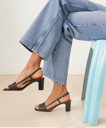 Sandale N°592 Cuir Noir RIVECOUR