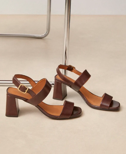 Sandale N° 624 en cuir marron Chocolat RIVECOUR