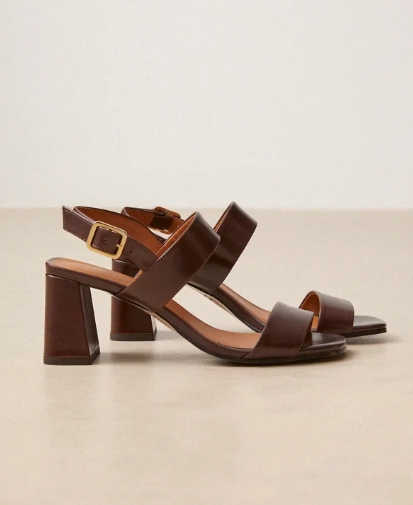 Sandale N° 624 en cuir marron Chocolat RIVECOUR