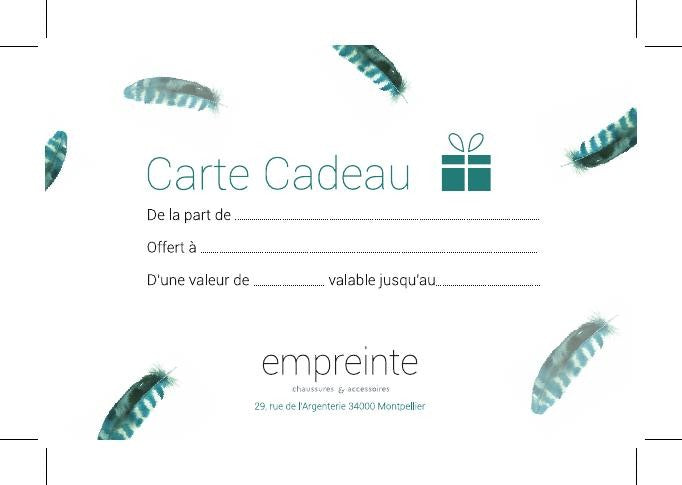 Carte Cadeau 80 € Empreinte