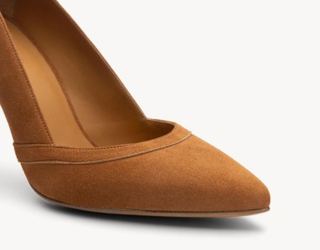 Escarpin N° 117 Suède Havane RIVECOUR Petit prix ! Dernier en 39!!