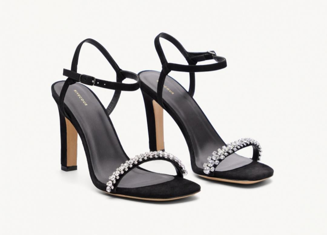 Sandale N° 910 en suède noir RIVECOUR Reste 38 et 39!