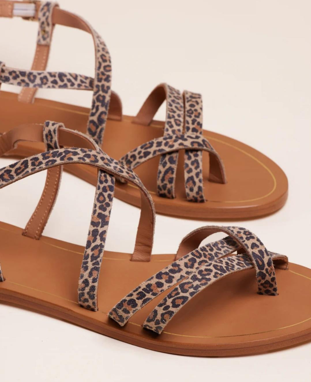 Sandales ALBA Cuir Léopard ODAJE ex M MOUSTACHE