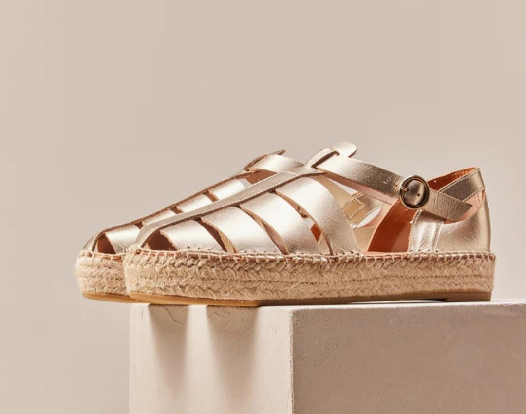 Espadrilles Thais Cuir doré M MOUSTACHE DERNIÈRE 40 !