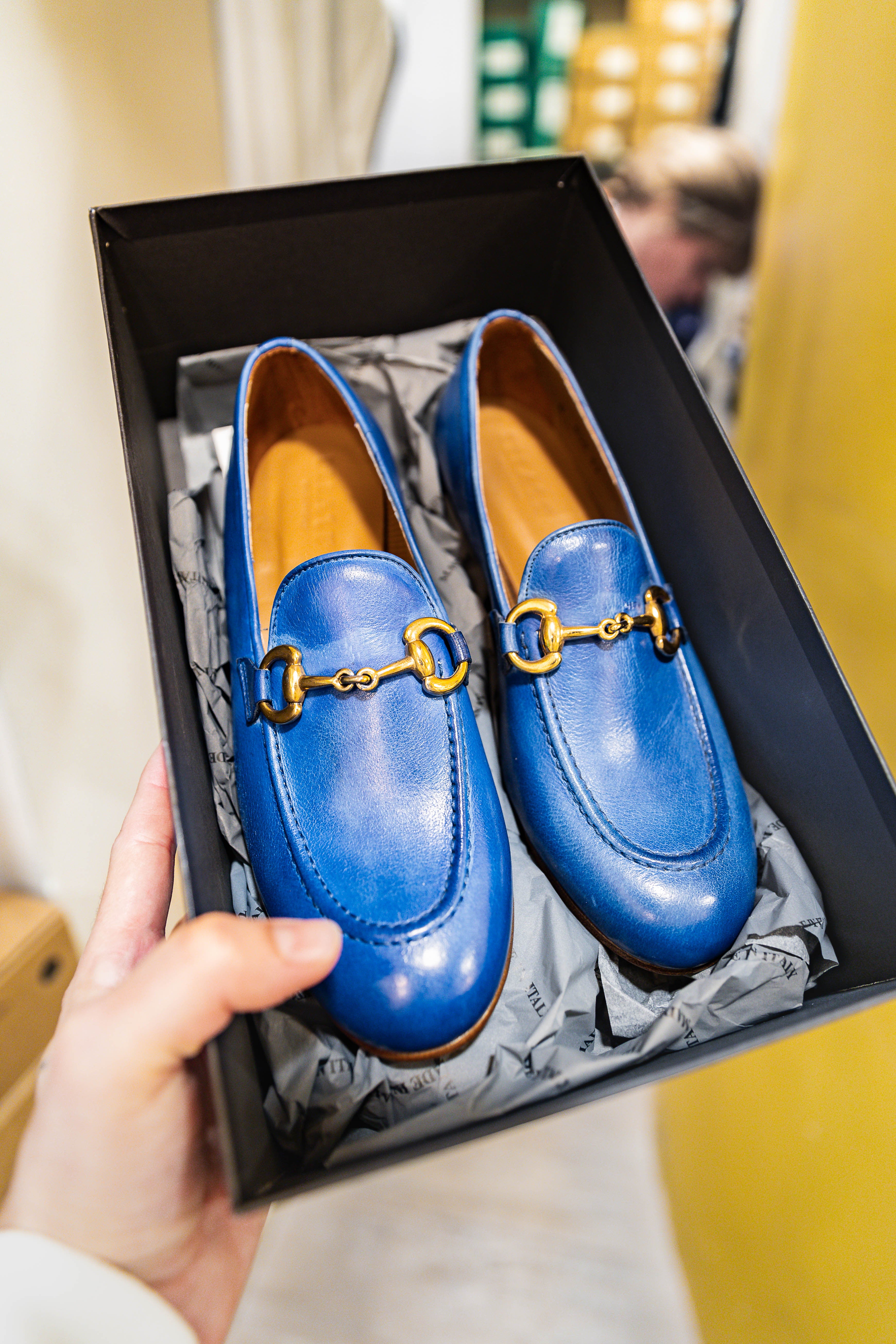 Mocassin D008 en cuir Bufalo Blu ELLA FLECS Reste T41 !