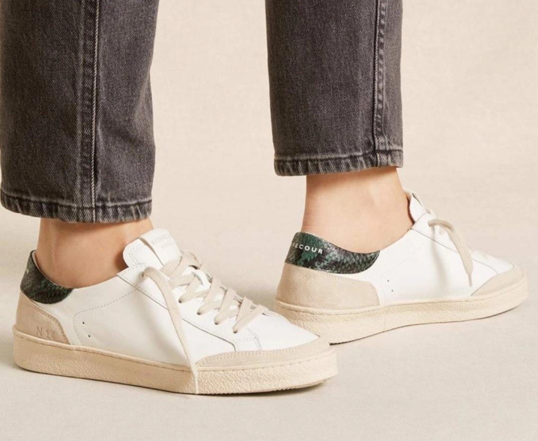 Basket 14 Cuir/ Pyhton Vert RIVECOUR