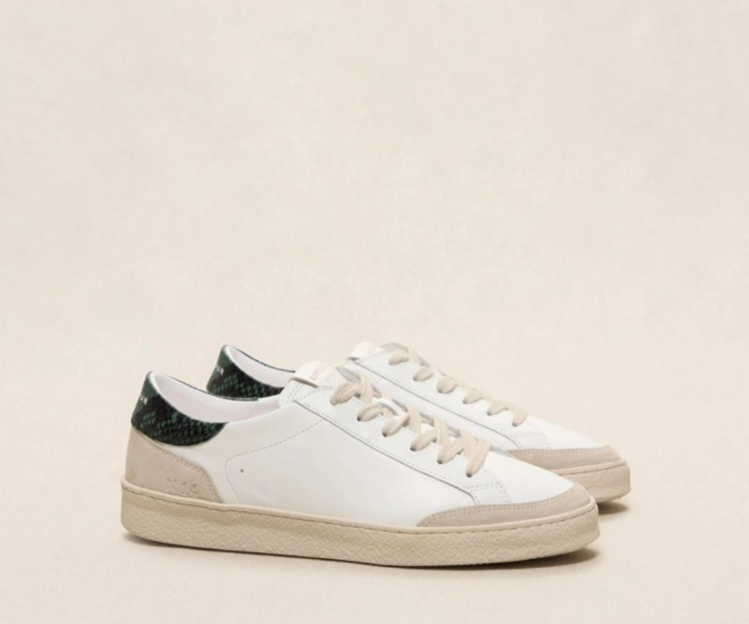 Basket 14 Cuir/ Pyhton Vert RIVECOUR