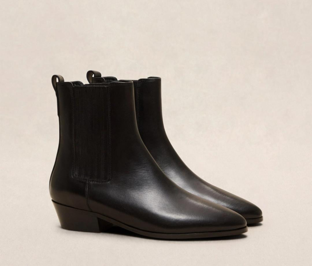 Bottine N° 58 en cuir noir RIVECOUR Reste 36 !