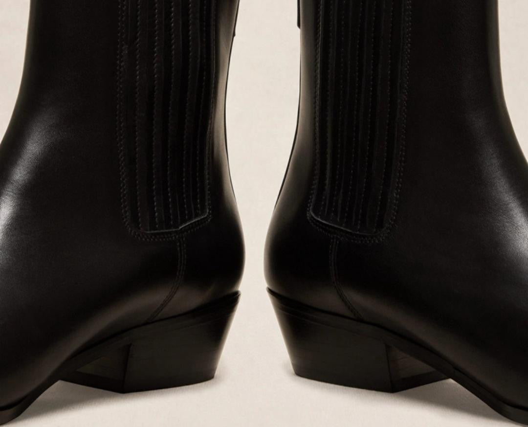 Bottine N° 58 en cuir noir RIVECOUR Reste 36 !