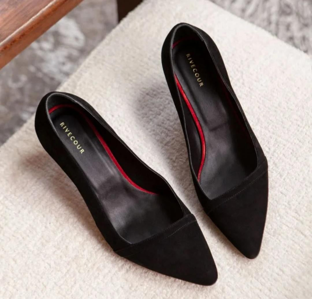 Escarpin N° 120 Suède Noir RIVECOUR Reste taille 39 ! Prix rond !